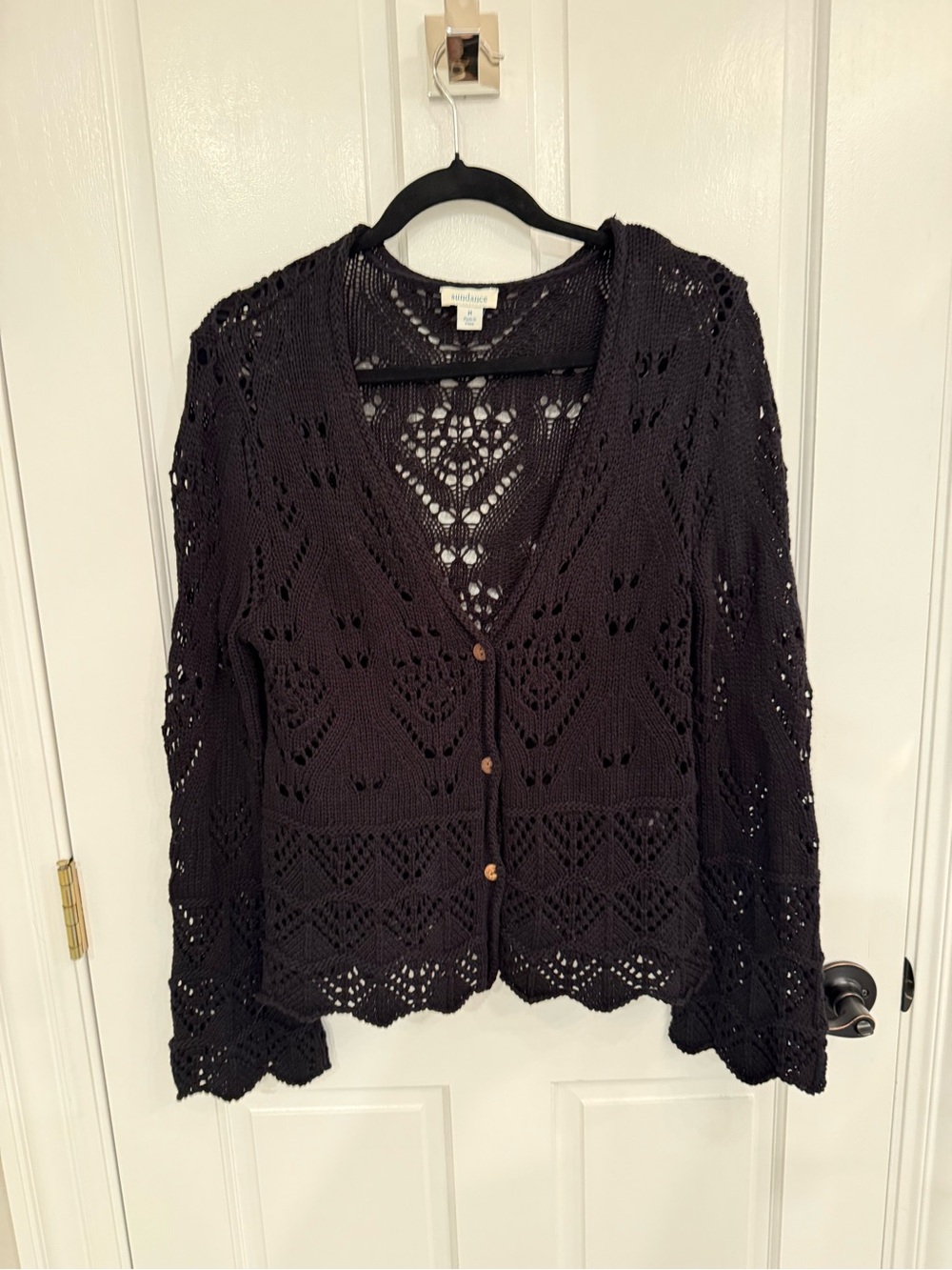 Sundance Open-Knit Button Cardigan Sweater